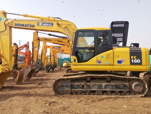 状態良好 中古のKOMATSU PC160 稼働重量16000kgの掘削機